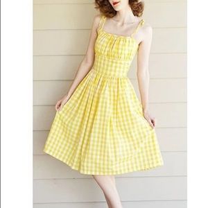 Yellow Gingham Dress size L